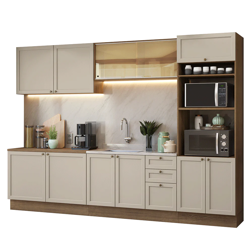 Armário de Cozinha Completa 310 cm Rustic/Crema Vik Madesa 01 - Image 2