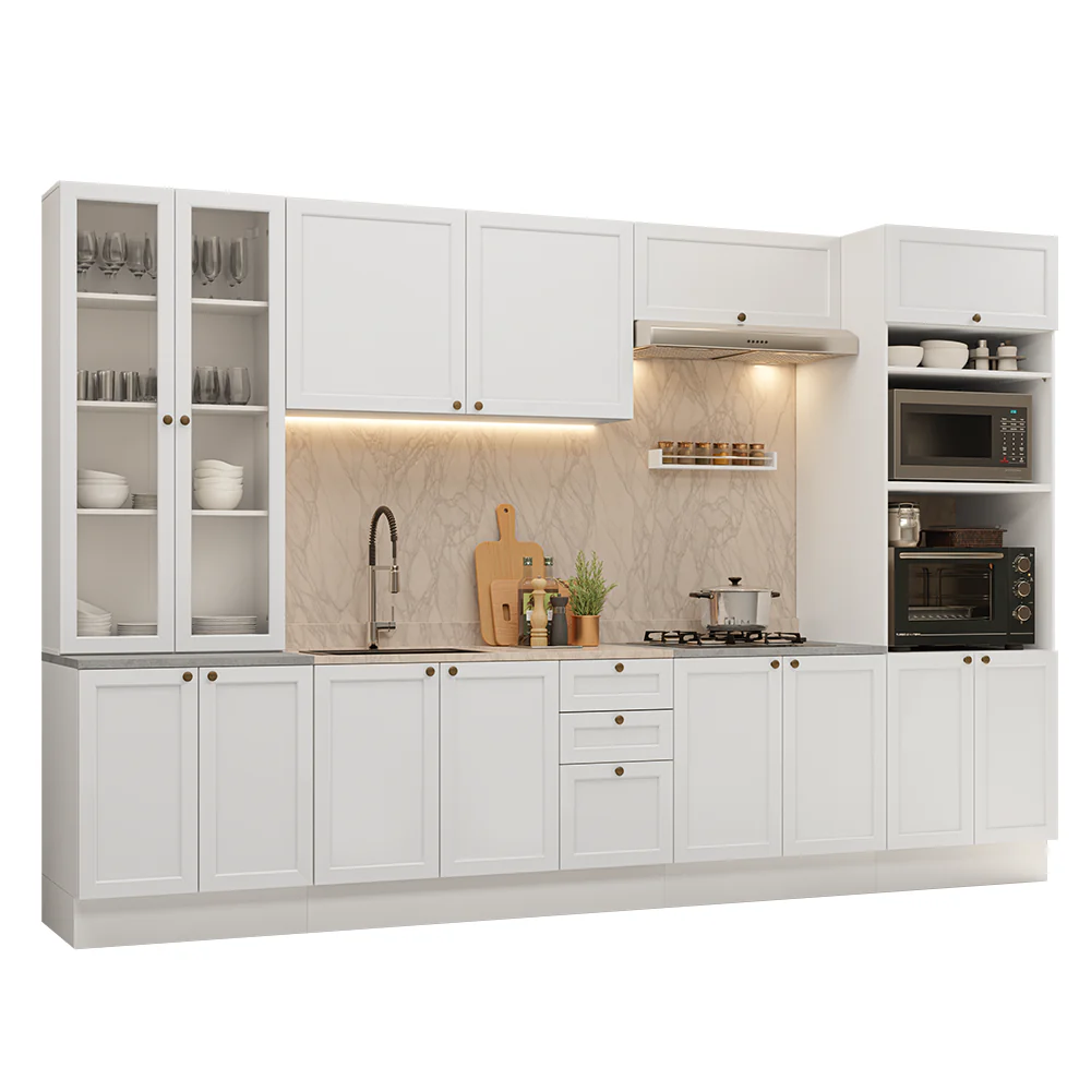 Armário de Cozinha Completa 340 cm Branco Vik Madesa 01 - Image 2