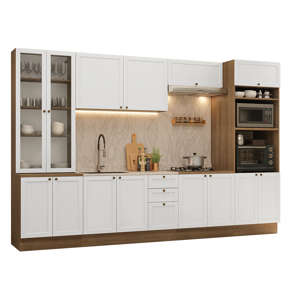 Armário de Cozinha Completa 340 cm Rustic/Branco Vik Madesa 01 - Image 2
