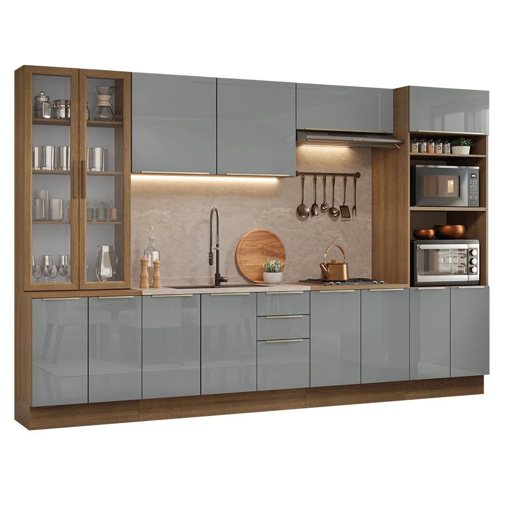 Armário de Cozinha Completa 340 cm Rustic/Cinza Lux Madesa 03 - Image 2