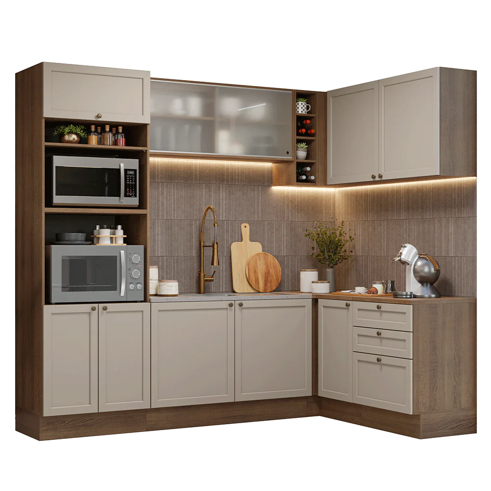 Armário de Cozinha Completa de Canto 399 cm Rustic/Crema Vik Madesa 01 - Image 2