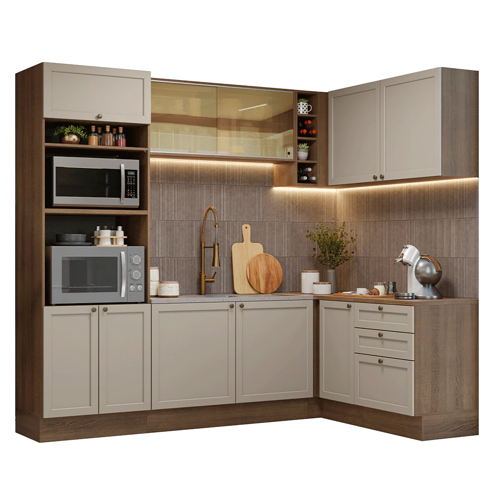 Armário de Cozinha Completa de Canto 399 cm Rustic/Crema Vik Madesa 02 - Image 2