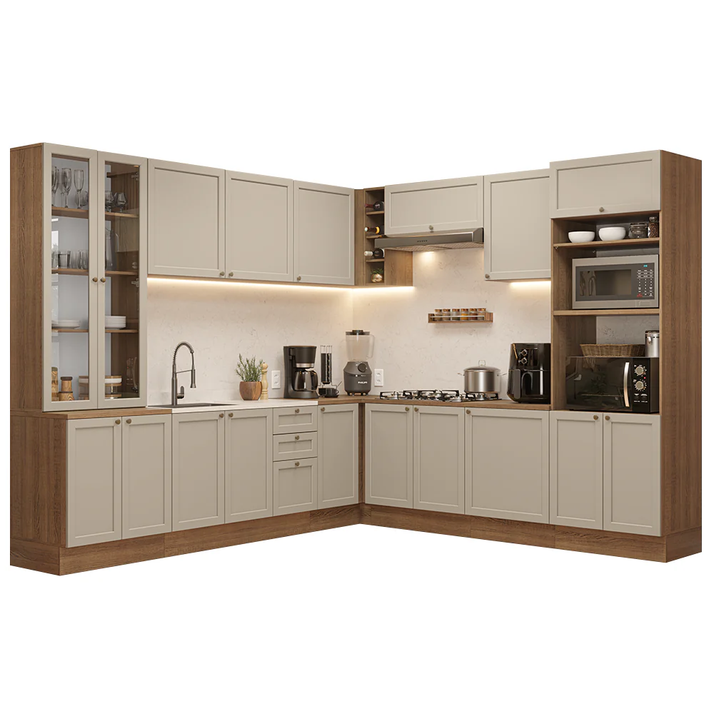 Armário de Cozinha Completa de Canto 549 cm Rustic/Crema Vik Madesa 01 - Image 2