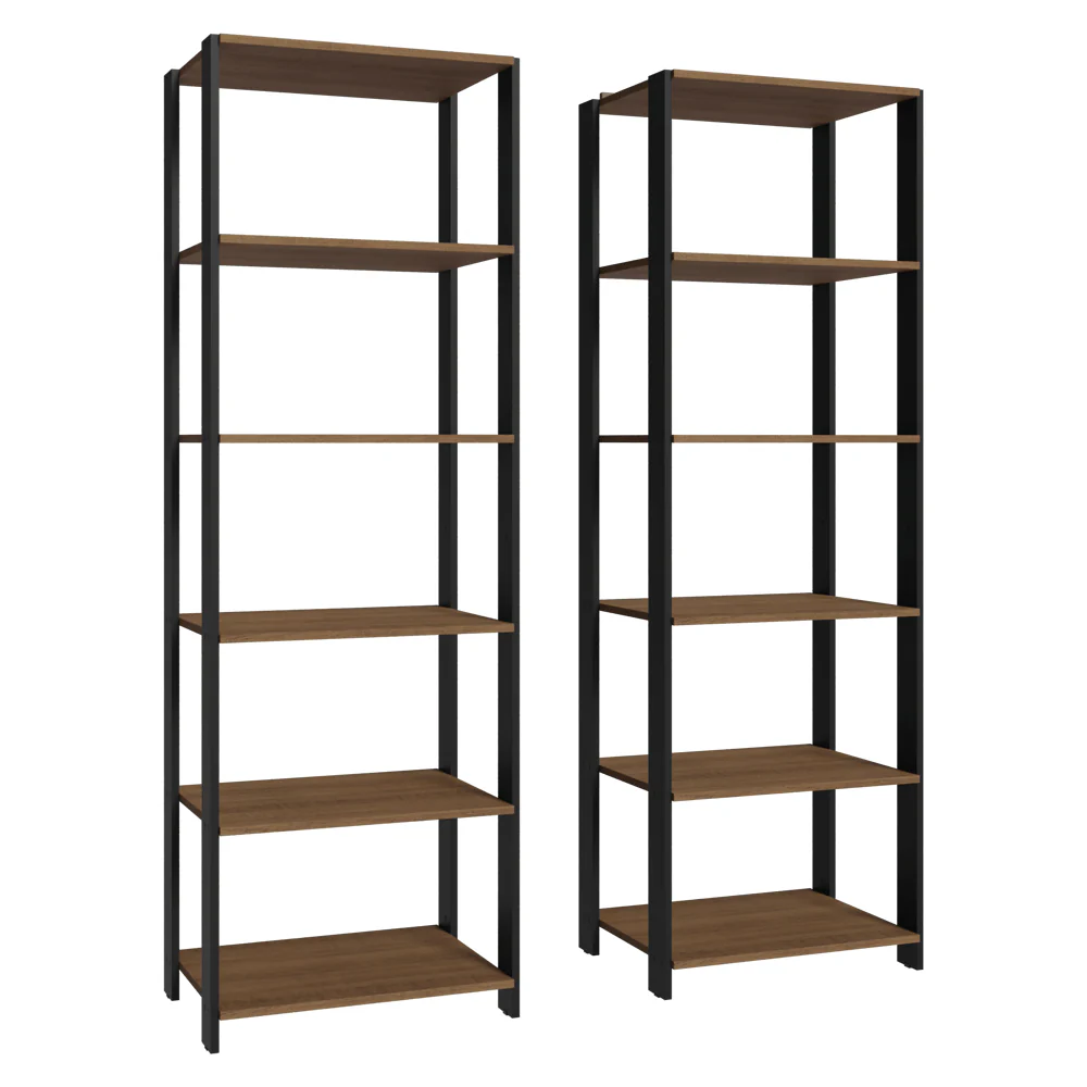 Armário Estante Multiuso Organizador 10 Prateleiras 118cm Rustic/Preto Madesa - Image 11