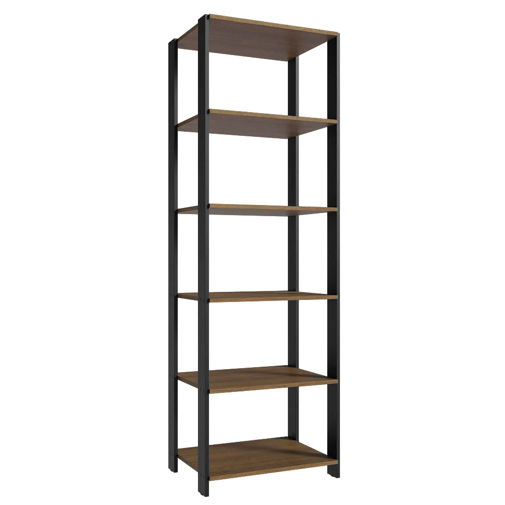 Armário Estante Multiuso Organizador 5 Prateleiras 59cm Rustic/Preto Madesa - Image 8