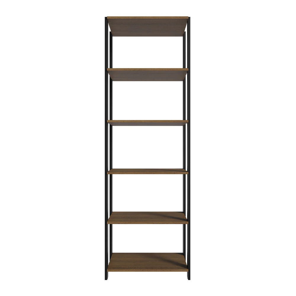 Armário Estante Multiuso Organizador Despensa 5 Prateleiras 59cm Rustic/Preto Madesa - Image 6
