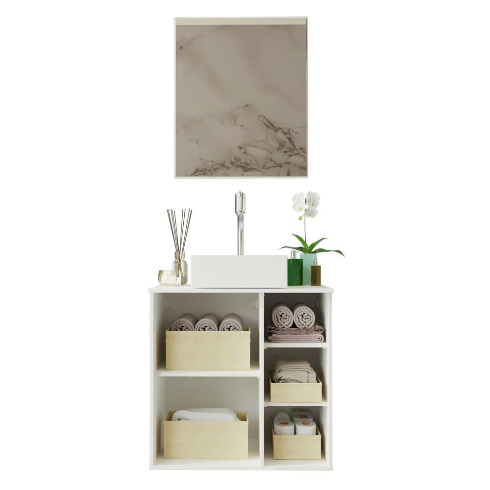 Armário Gabinete com Espelho para Banheiro 60cm Branco Madesa - Image 7