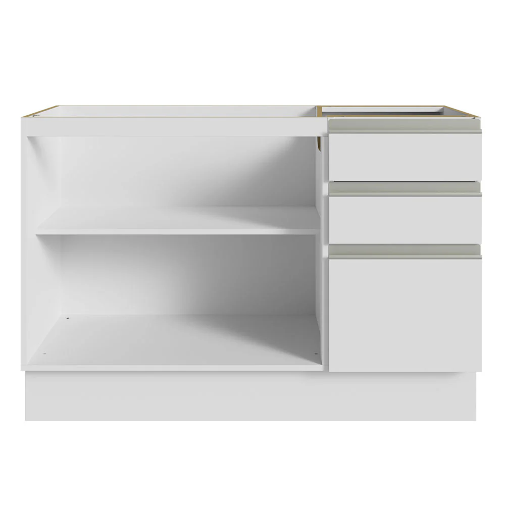 Armário Gabinete para Banheiro 120cm 2 Portas 3 Gavetas Branco Madesa - Image 7