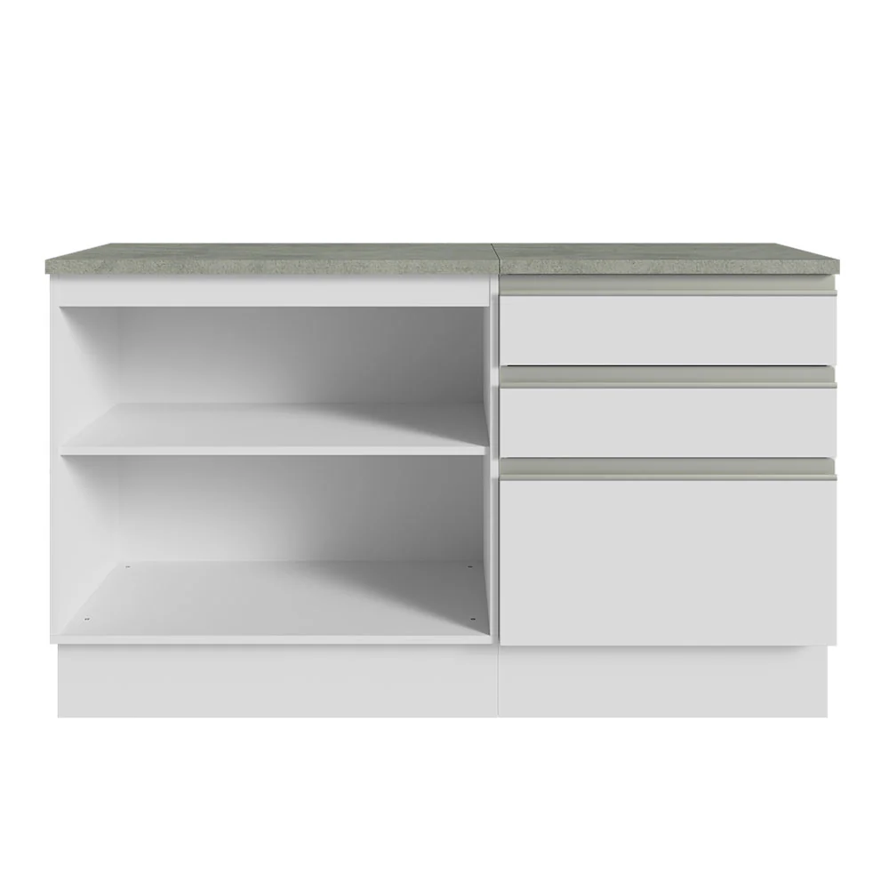 Armário Gabinete para Banheiro 140cm 2 Portas 3 Gavetas Branco Madesa - Image 6