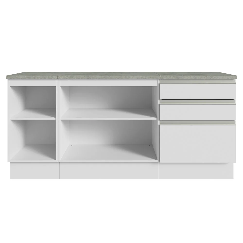 Armário Gabinete para Banheiro 180cm 3 Portas 3 Gavetas Branco Madesa - Image 7