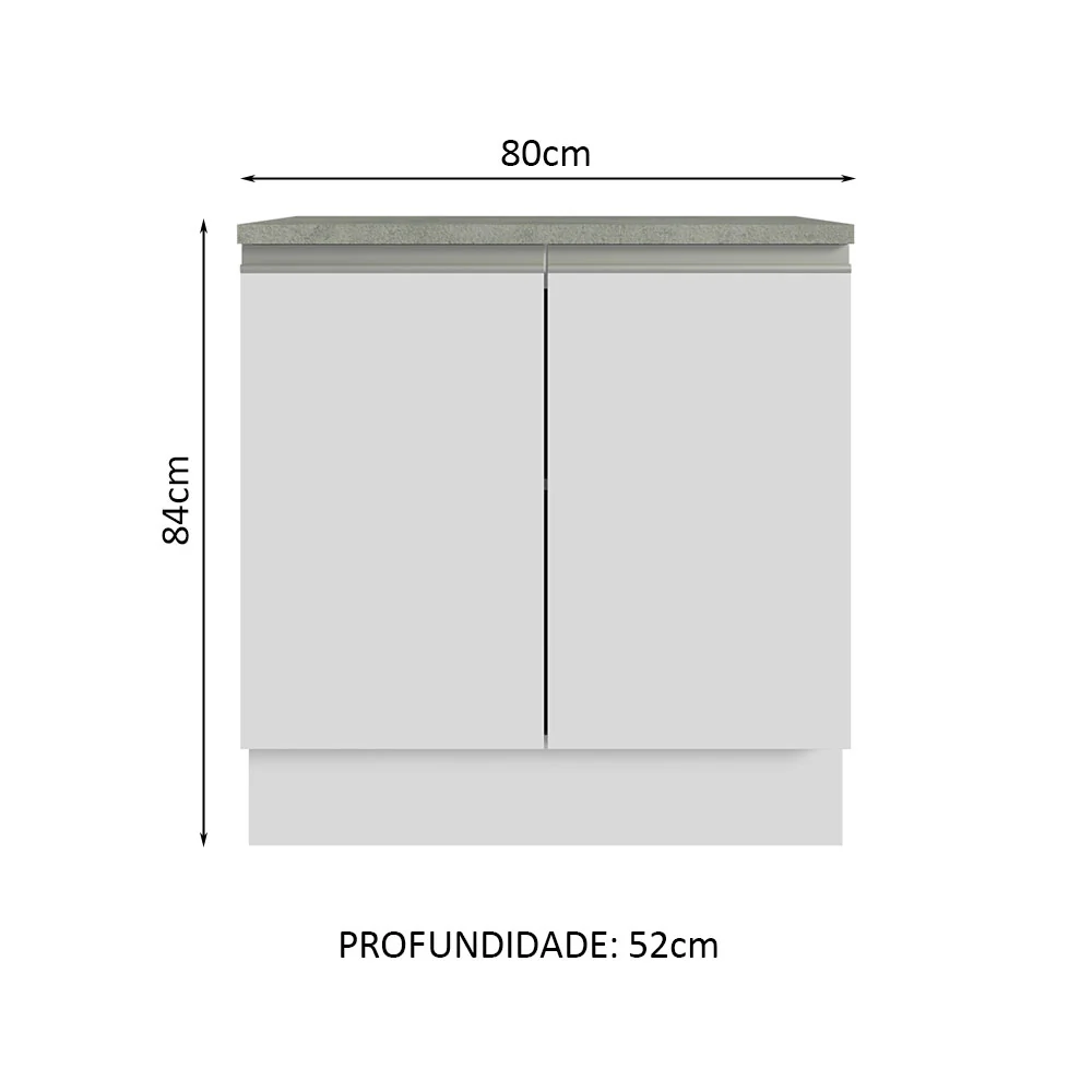 Armário Gabinete para Banheiro 80cm 2 Portas Branco Madesa - Image 3