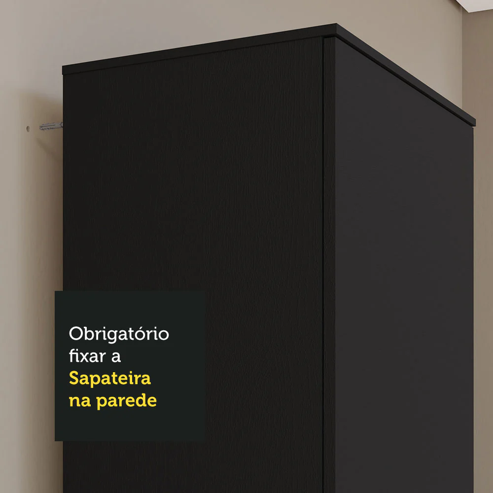 Armário Multiuso 60 cm 1 porta Preto Madesa - Image 8