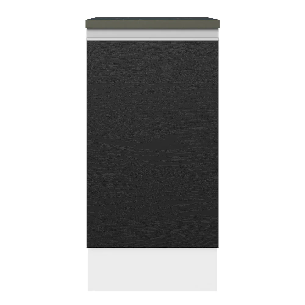 Balcão 100% MDF 40 cm 1 Porta Branco/Preto Acordes Madesa - Image 7
