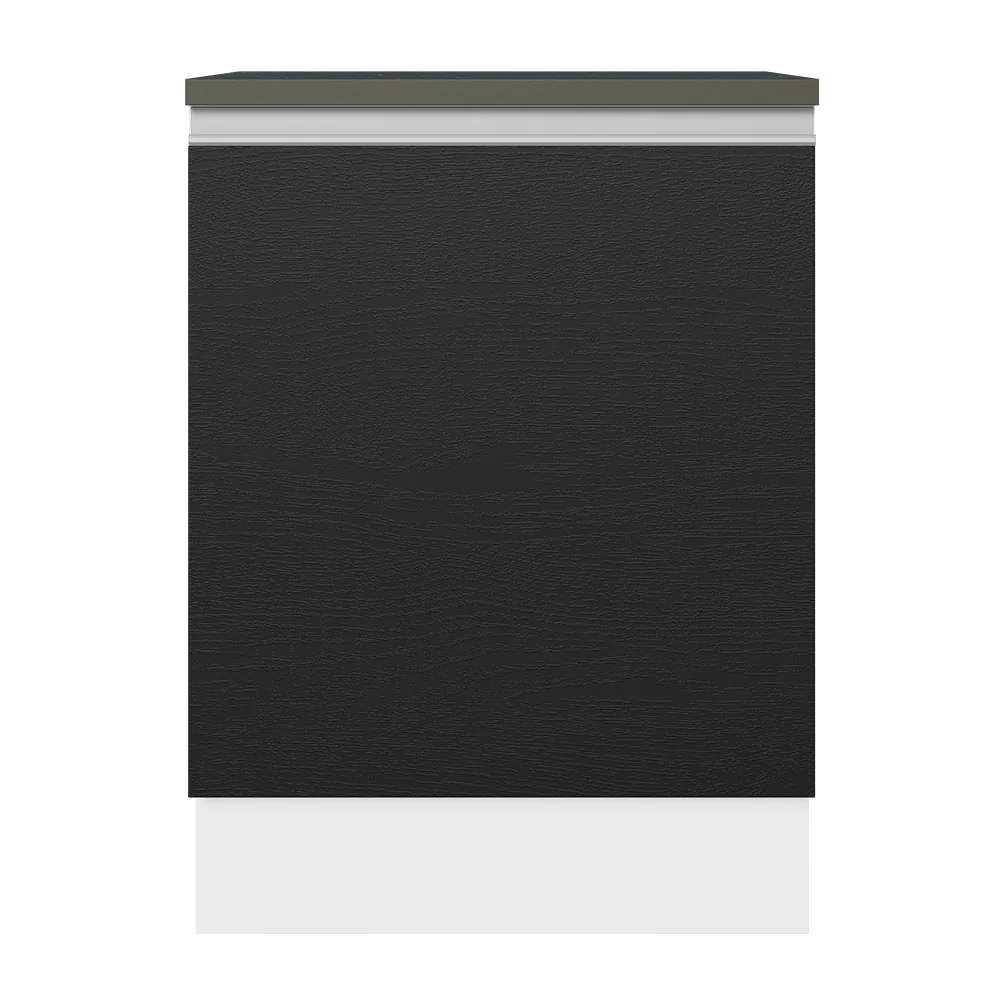 Balcão 100% MDF 60 cm 1 Porta Branco/Preto Acordes Madesa - Image 7