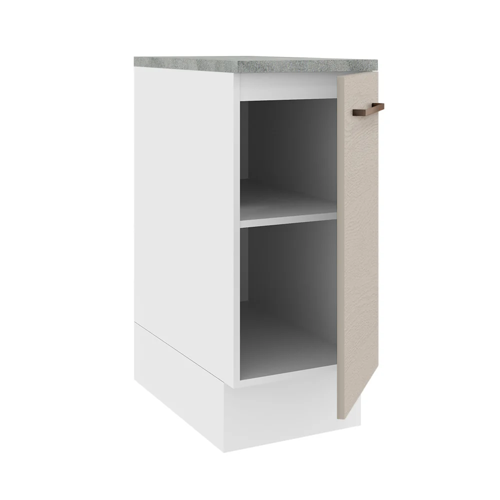 Balcão 35 cm 1 Porta Branco/Crema Agata Madesa - Image 4