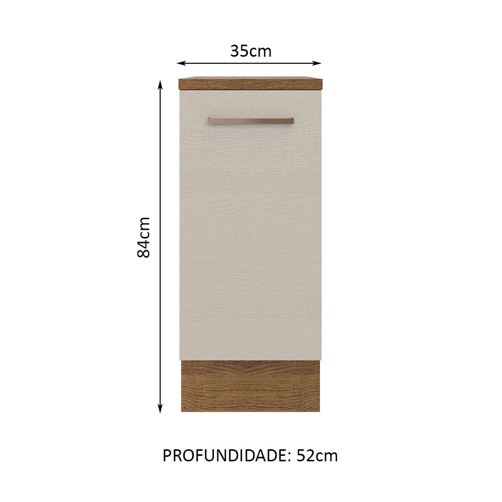 Balcão 35 cm 1 Porta Rustic/Crema Agata Madesa - Image 2