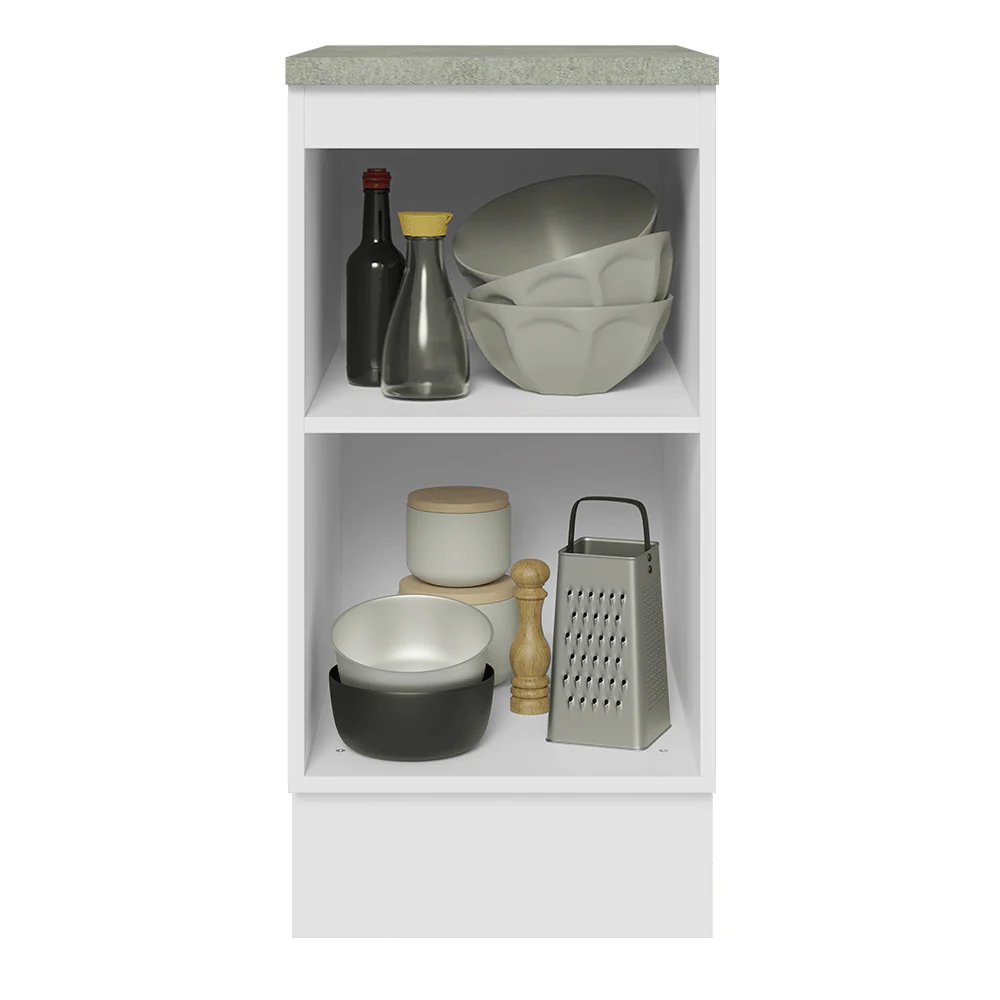 Balcão 40 x 60 cm 1 Porta (Com Tampo) Branco/Cinza Lux Madesa - Image 4