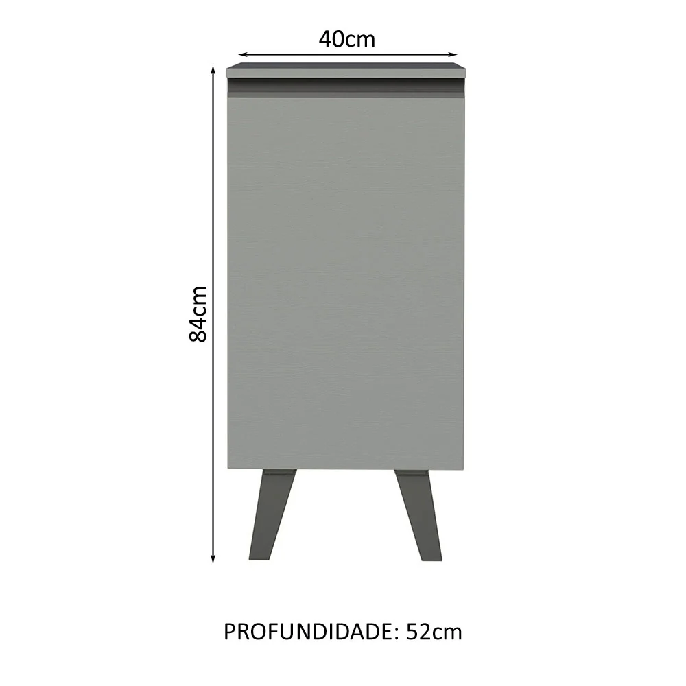 Balcão 40 cm 1 Porta Com Pés Cinza Nice Madesa - Image 2