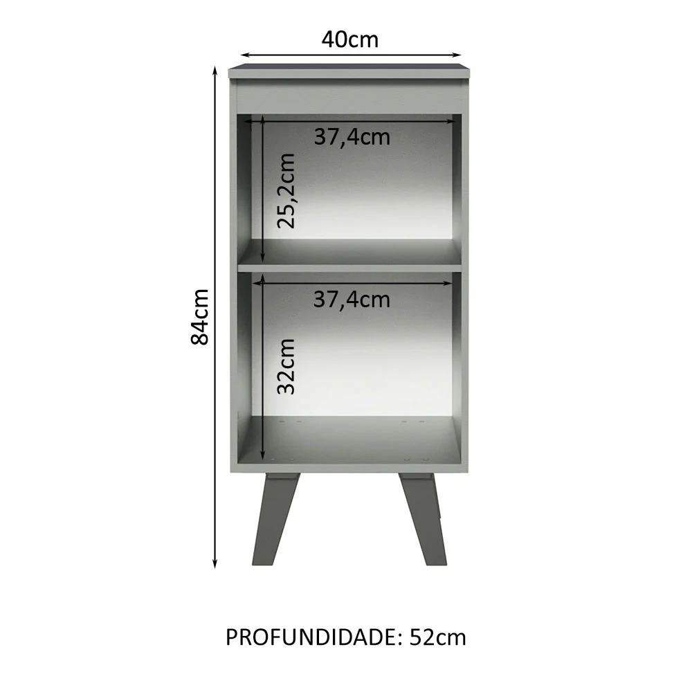 Balcão 40 cm 1 Porta Com Pés Cinza Nice Madesa - Image 3