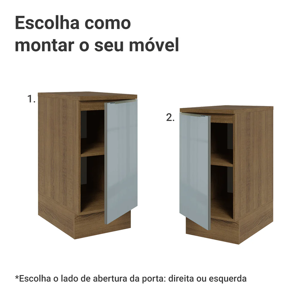 Balcão 40 x 60 cm 1 Porta (Com Tampo) Rustic/Cinza Lux Madesa - Image 5