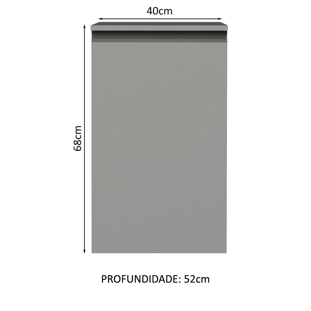 Balcão 40 cm 1 Porta Suspenso Cinza Nice Madesa - Image 2