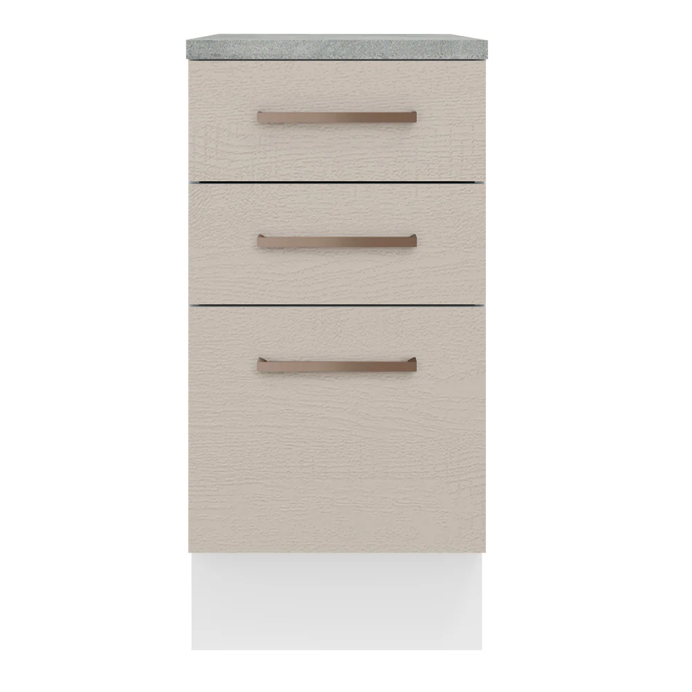 Balcão 40 cm 3 Gavetas Branco/Crema Agata Madesa - Image 5