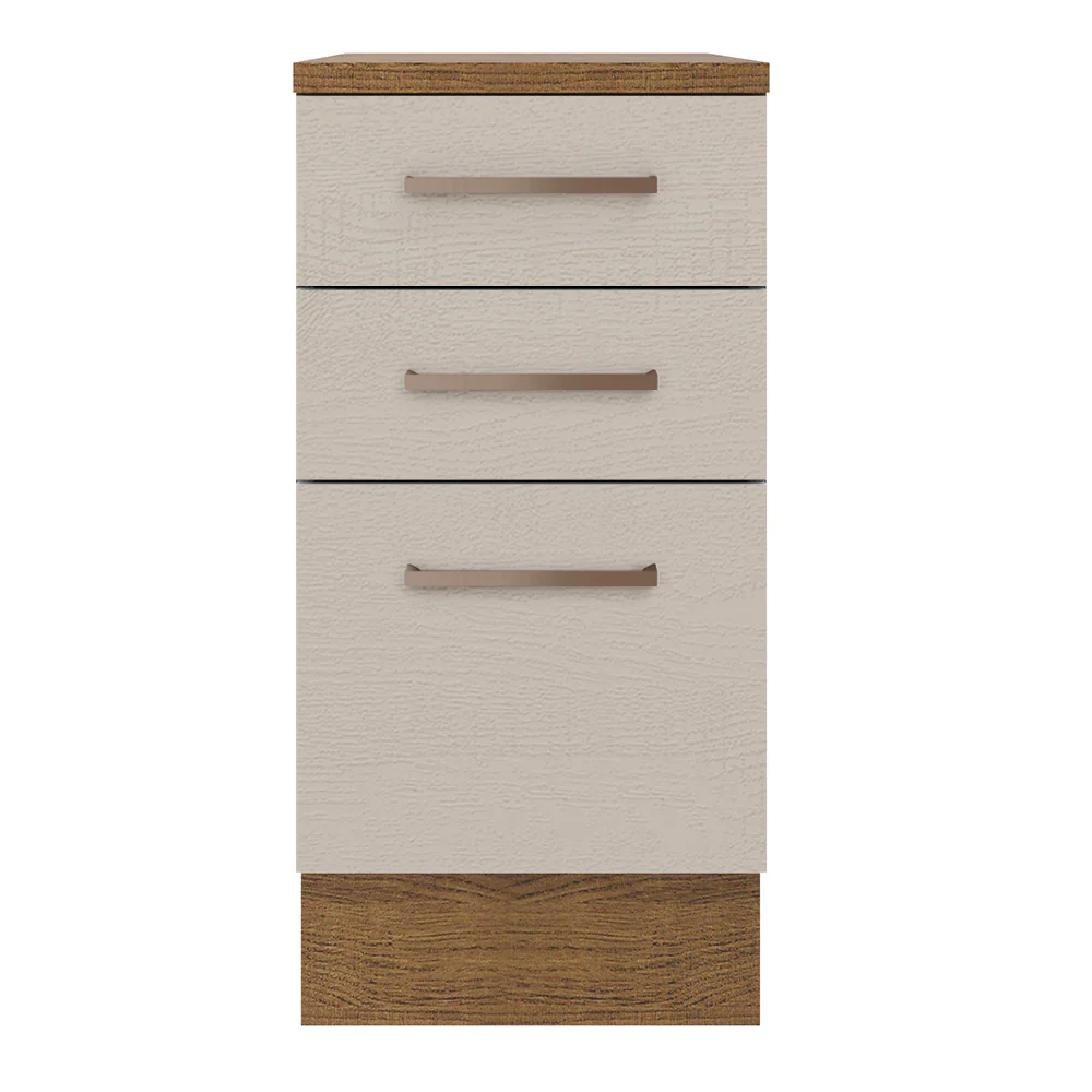 Balcão 40 cm 3 Gavetas Rustic/Crema Agata Madesa - Image 5