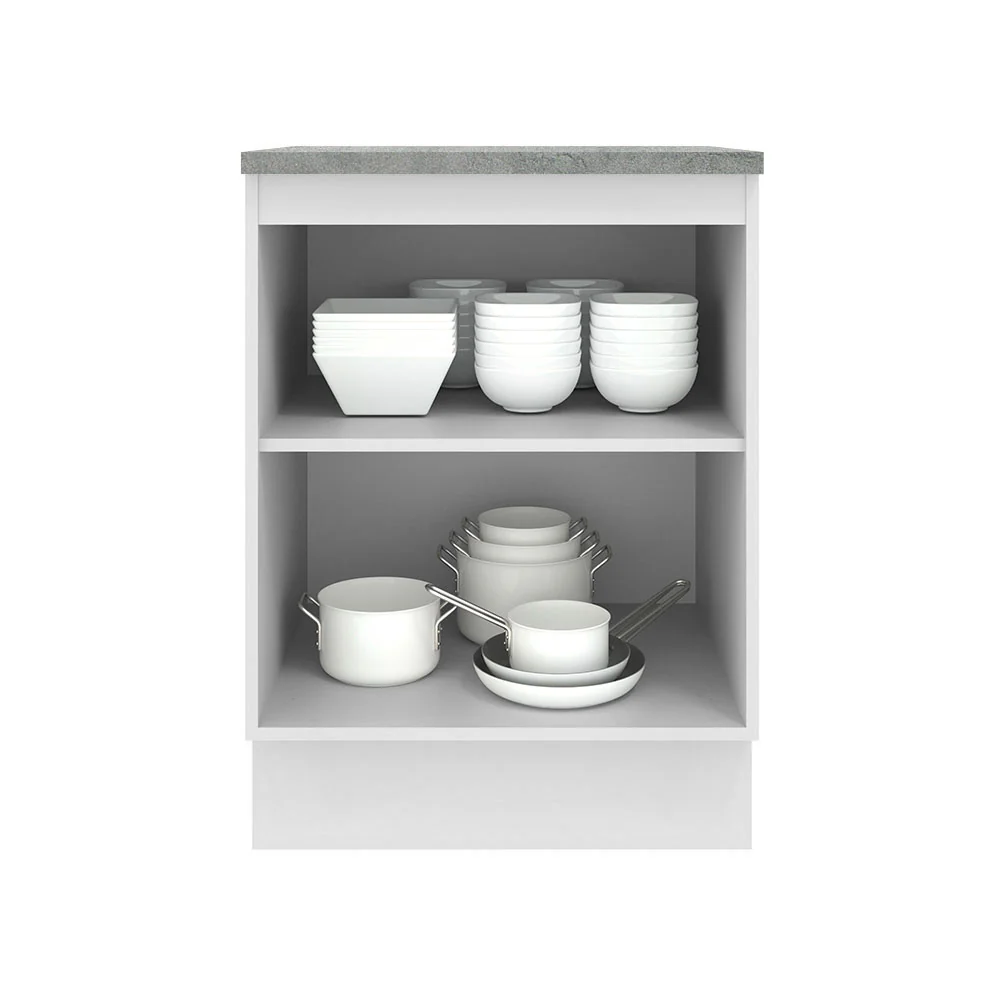Balcão 60 x 60 cm 1 Porta (Com Tampo) Branco/Crema Agata Madesa - Image 3