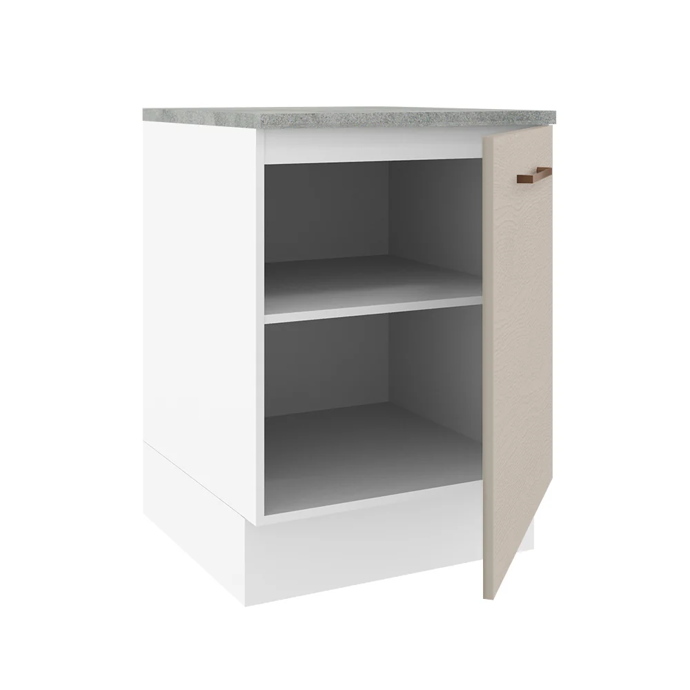 Balcão 60 x 60 cm 1 Porta (Com Tampo) Branco/Crema Agata Madesa - Image 4