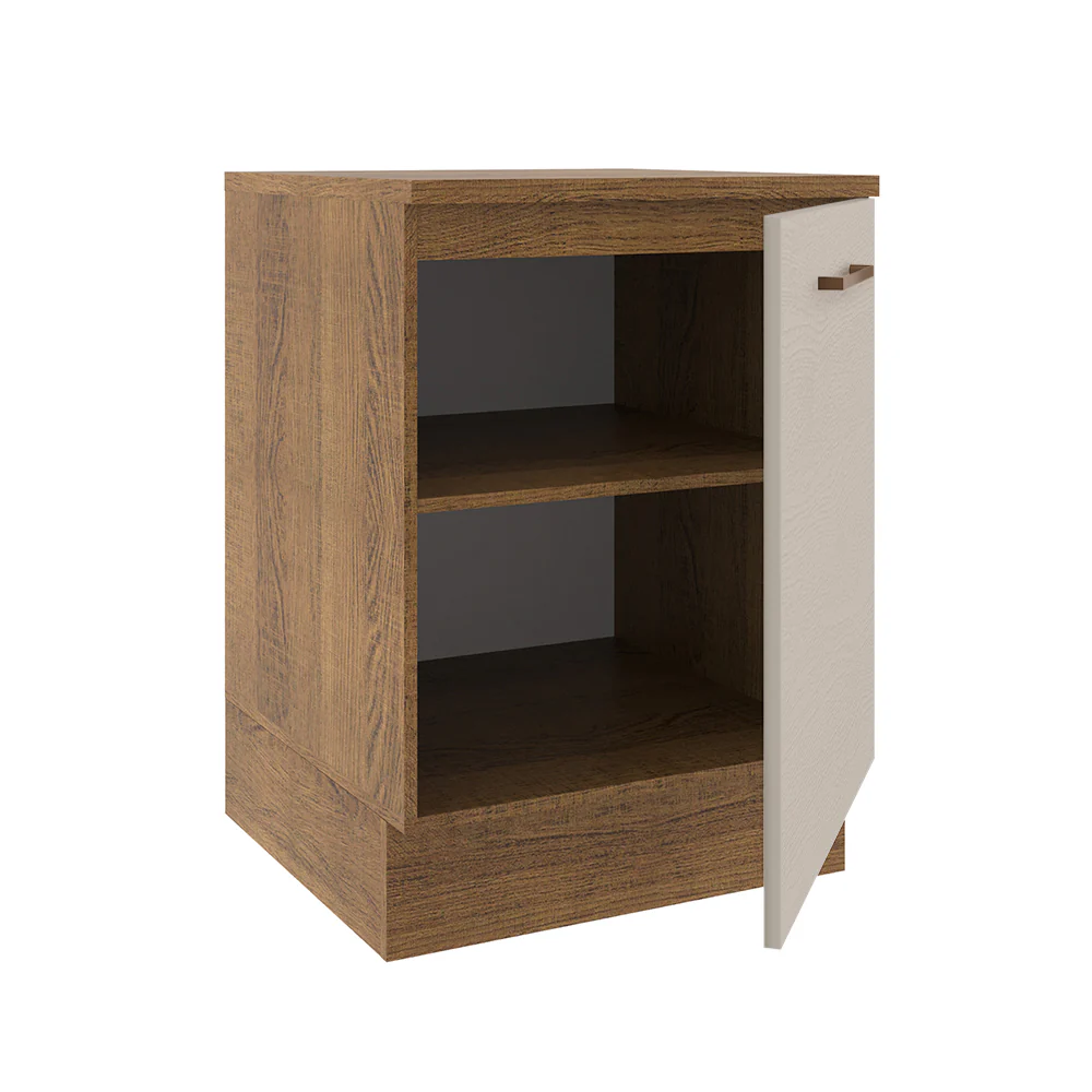 Balcão 60 x 60 cm 1 Porta (Com Tampo) Rustic/Crema Agata Madesa - Image 4
