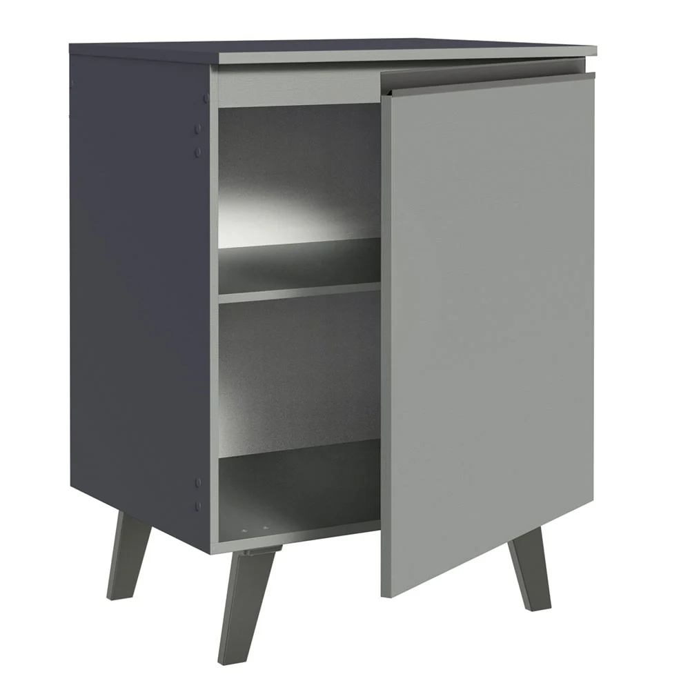 Balcão 60 cm 1 Porta Com Pés Cinza Nice Madesa - Image 7