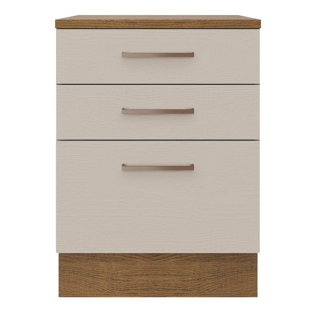 Balcão 60 cm 3 Gavetas Rustic/Crema Agata Madesa - Image 5