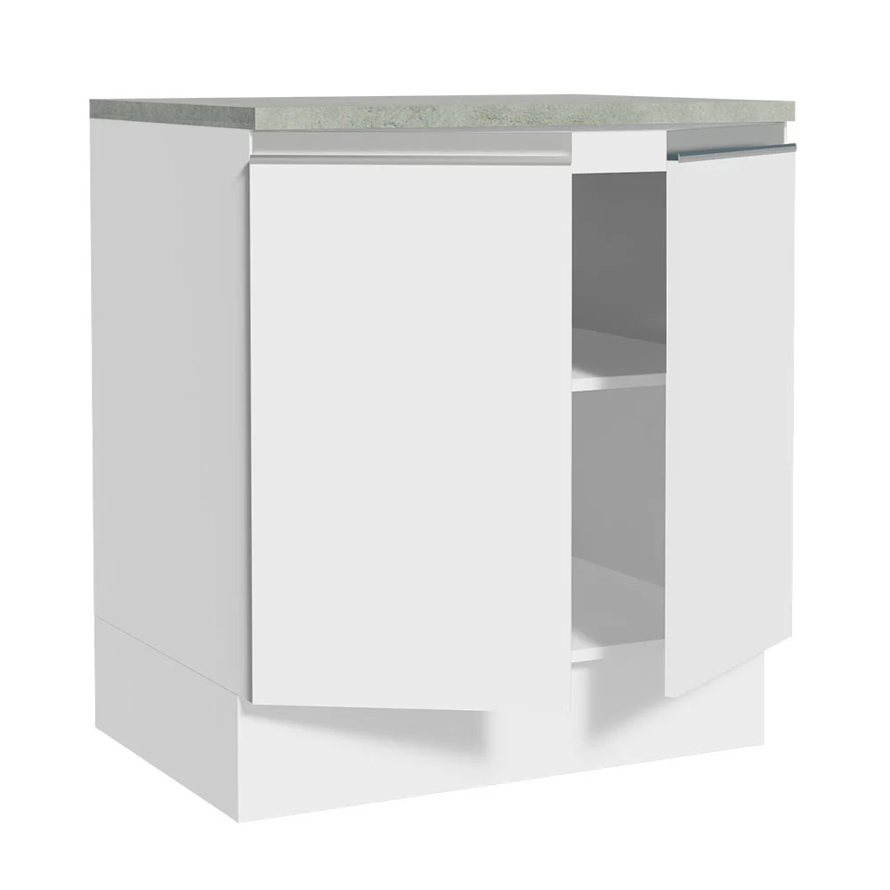 Balcão 70 x 60 cm 2 Portas (Com Tampo) Branco Glamy Madesa - Image 4