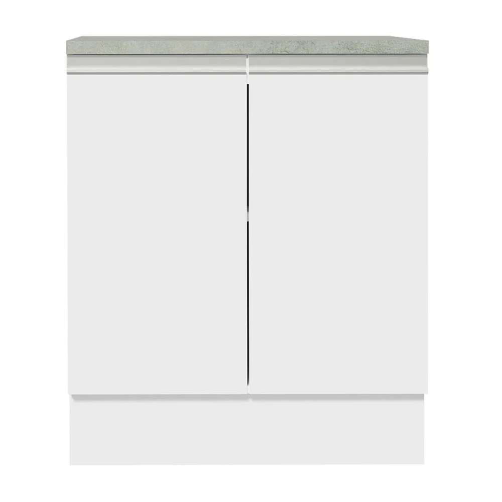 Balcão 70 x 60 cm 2 Portas (Com Tampo) Branco Glamy Madesa - Image 5