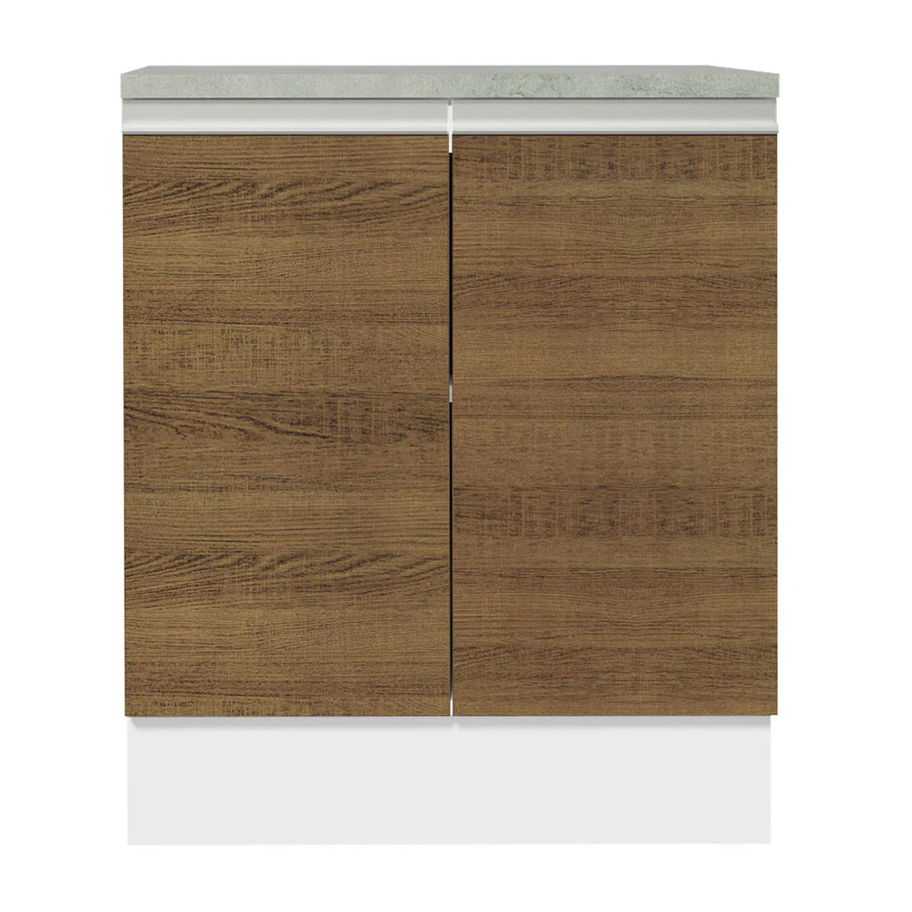 Balcão 70 x 60 cm 2 Portas (Com Tampo) Branco/Rustic Glamy Madesa - Image 6