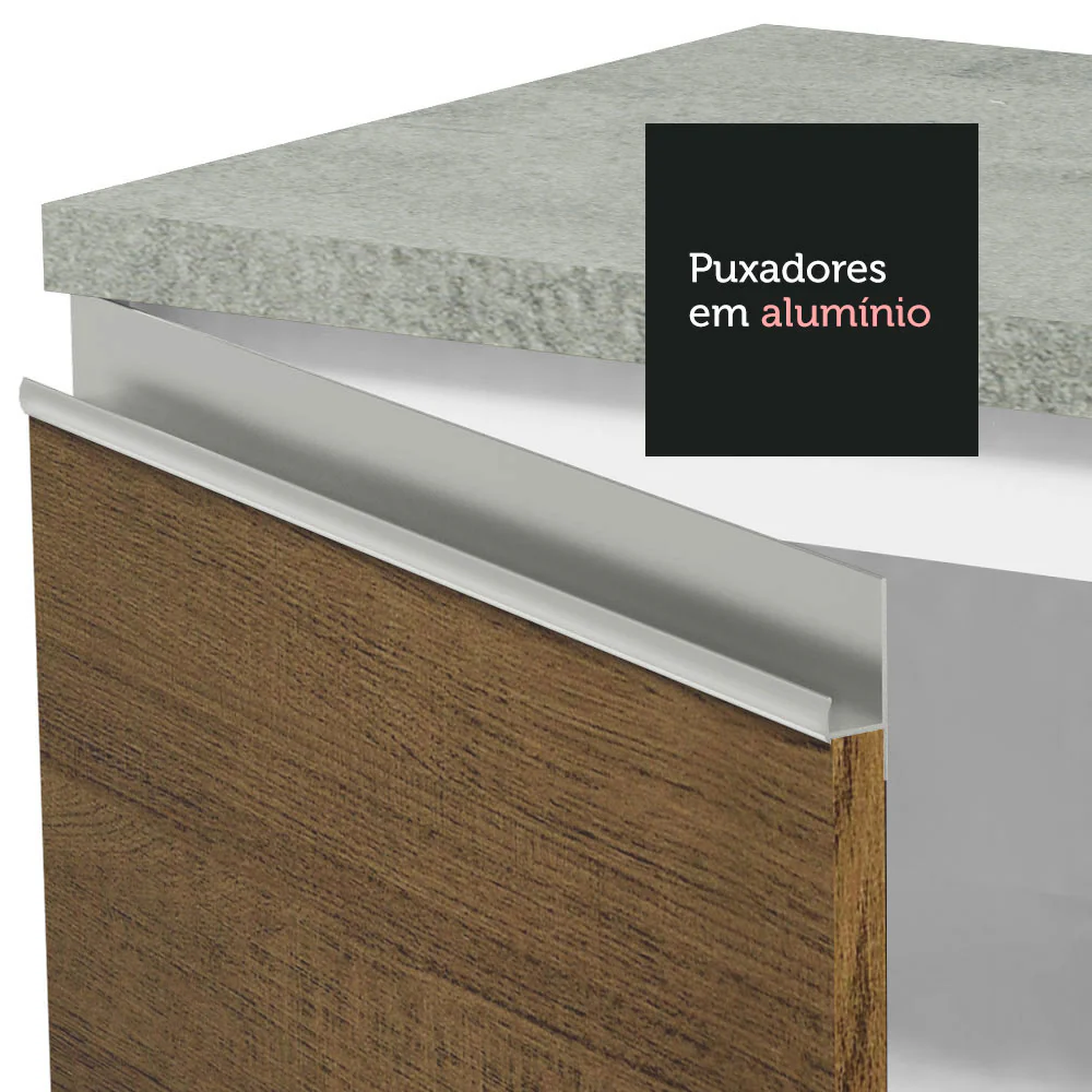 Balcão 70 x 60 cm 2 Portas (Com Tampo) Branco/Rustic Glamy Madesa - Image 7