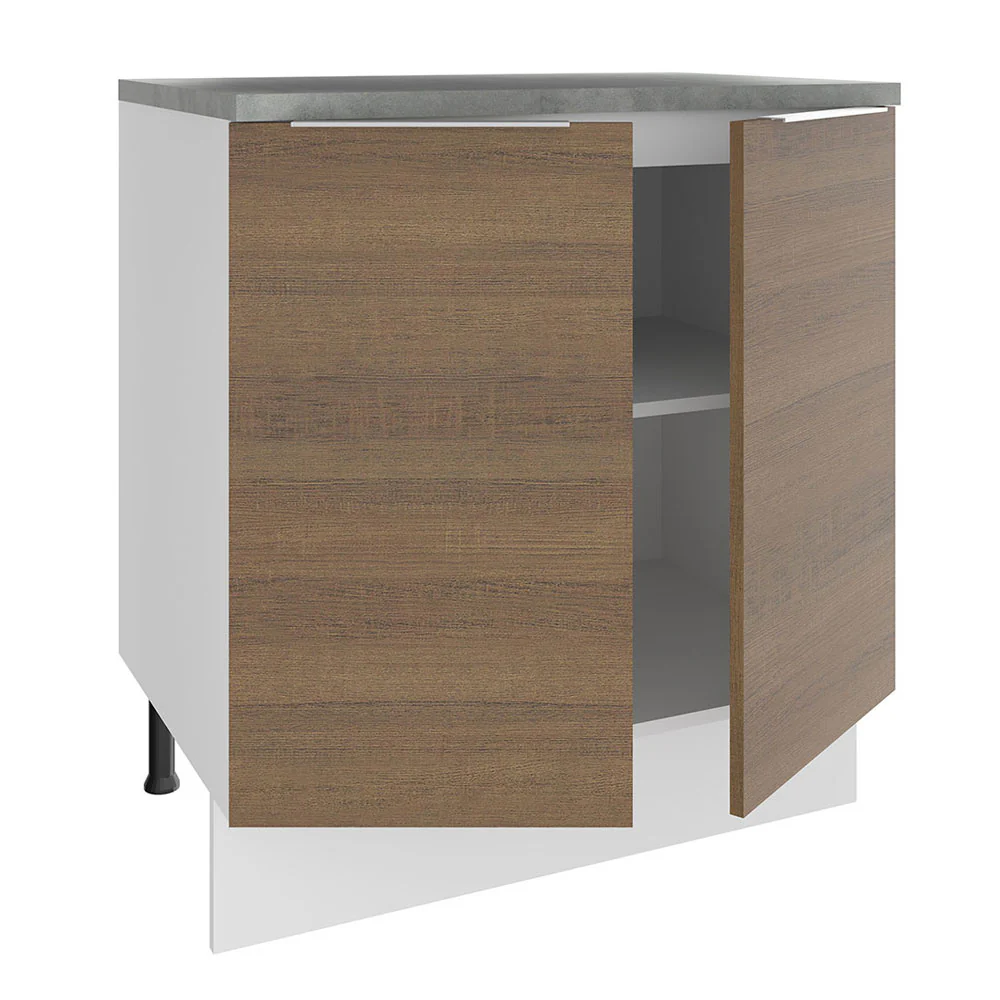 Balcão 70 x 60 cm 2 Portas (Com Tampo) Branco/Rustic Stella Madesa - Image 4