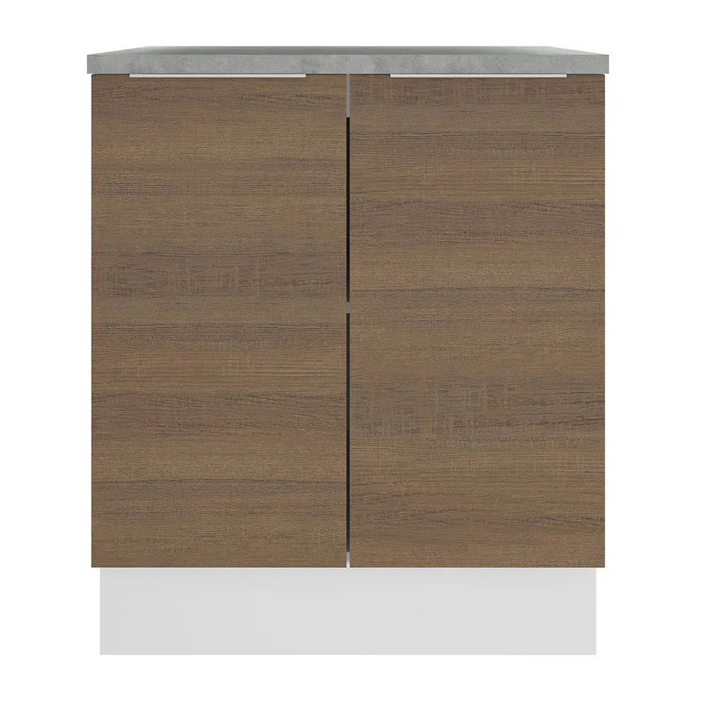 Balcão 70 x 60 cm 2 Portas (Com Tampo) Branco/Rustic Stella Madesa - Image 6