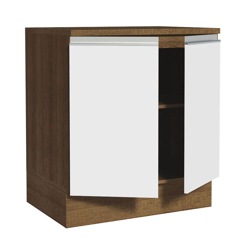 Balcão 70 x 60 cm 2 Portas (Com Tampo) Rustic/Branco Glamy Madesa - Image 4