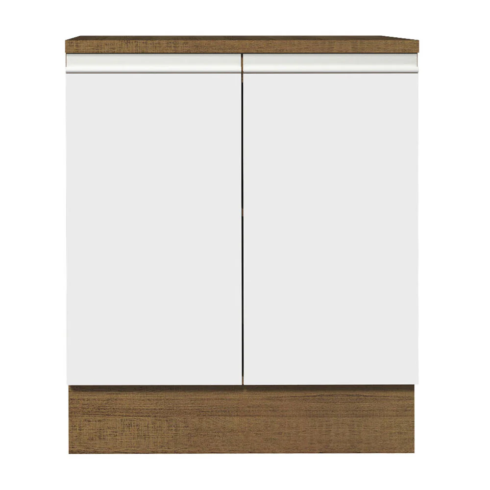 Balcão 70 x 60 cm 2 Portas (Com Tampo) Rustic/Branco Glamy Madesa - Image 6