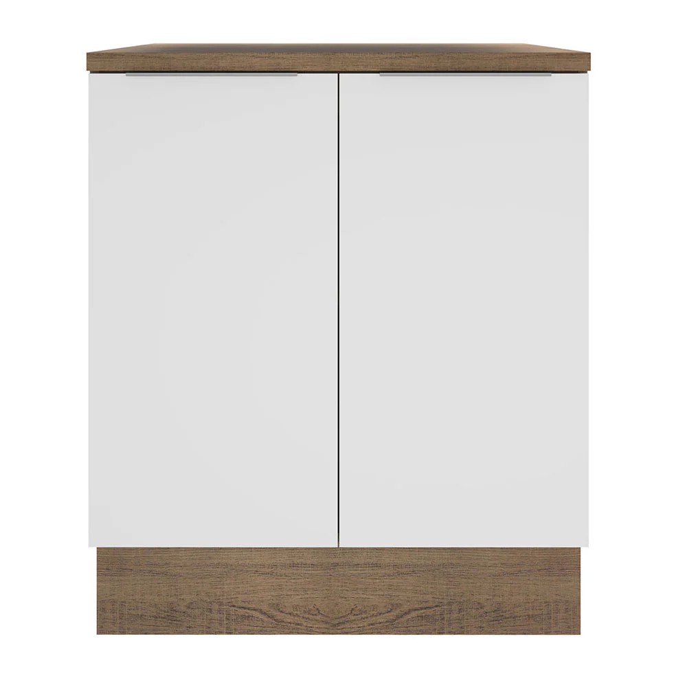Balcão 70 x 60 cm 2 Portas (Com Tampo) Rustic/Branco Stella Madesa - Image 6