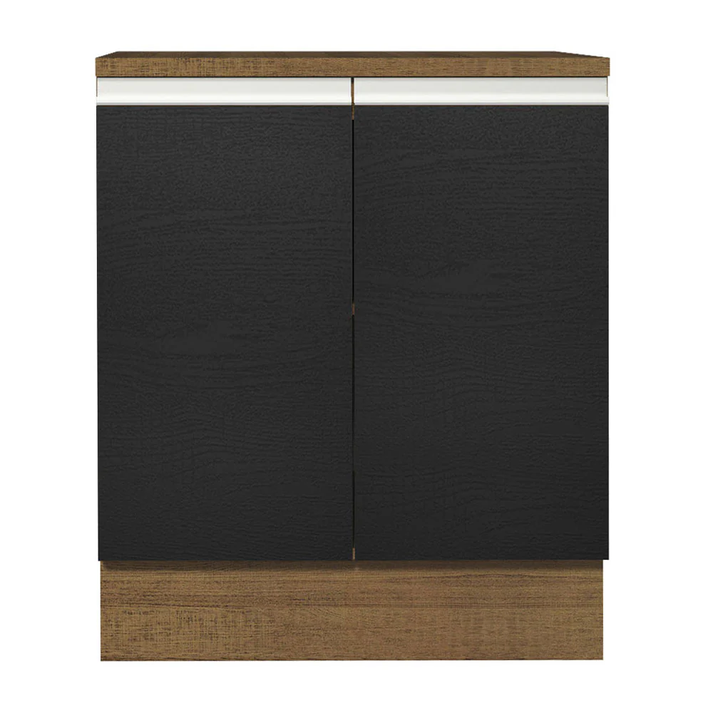 Balcão 70 x 60 cm 2 Portas (Com Tampo) Rustic/Preto Glamy Madesa - Image 6