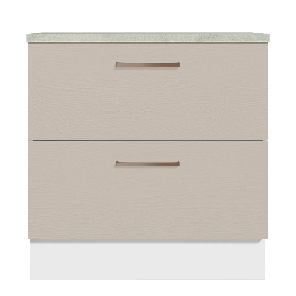 Balcão 80 cm 2 Gavetas Branco/Crema Agata Madesa - Image 5