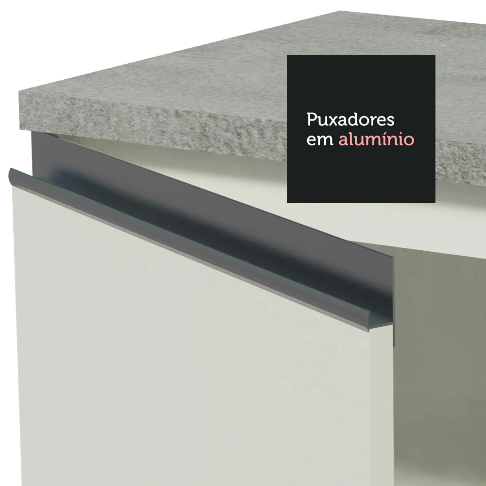 Balcão 80 cm 2 Gavetas Branco Glamy Madesa - Image 6