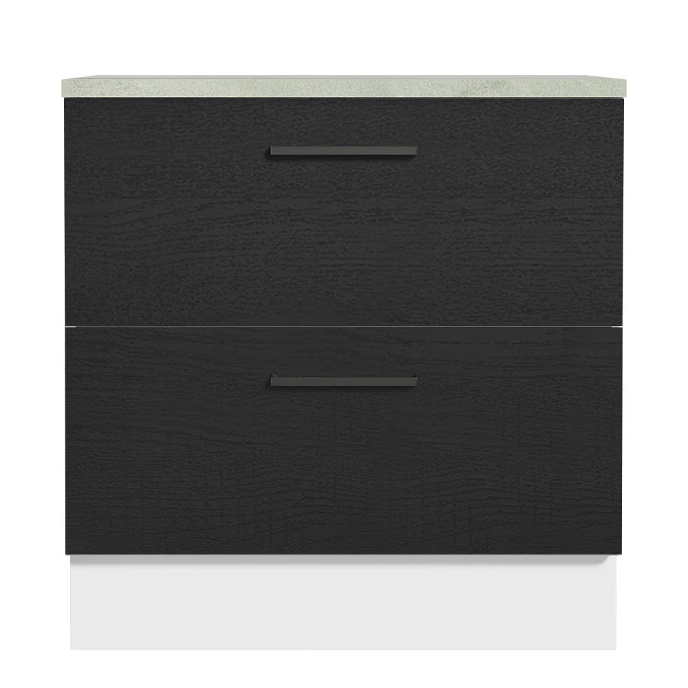 Balcão 80 cm 2 Gavetas Branco/Preto Agata Madesa - Image 5