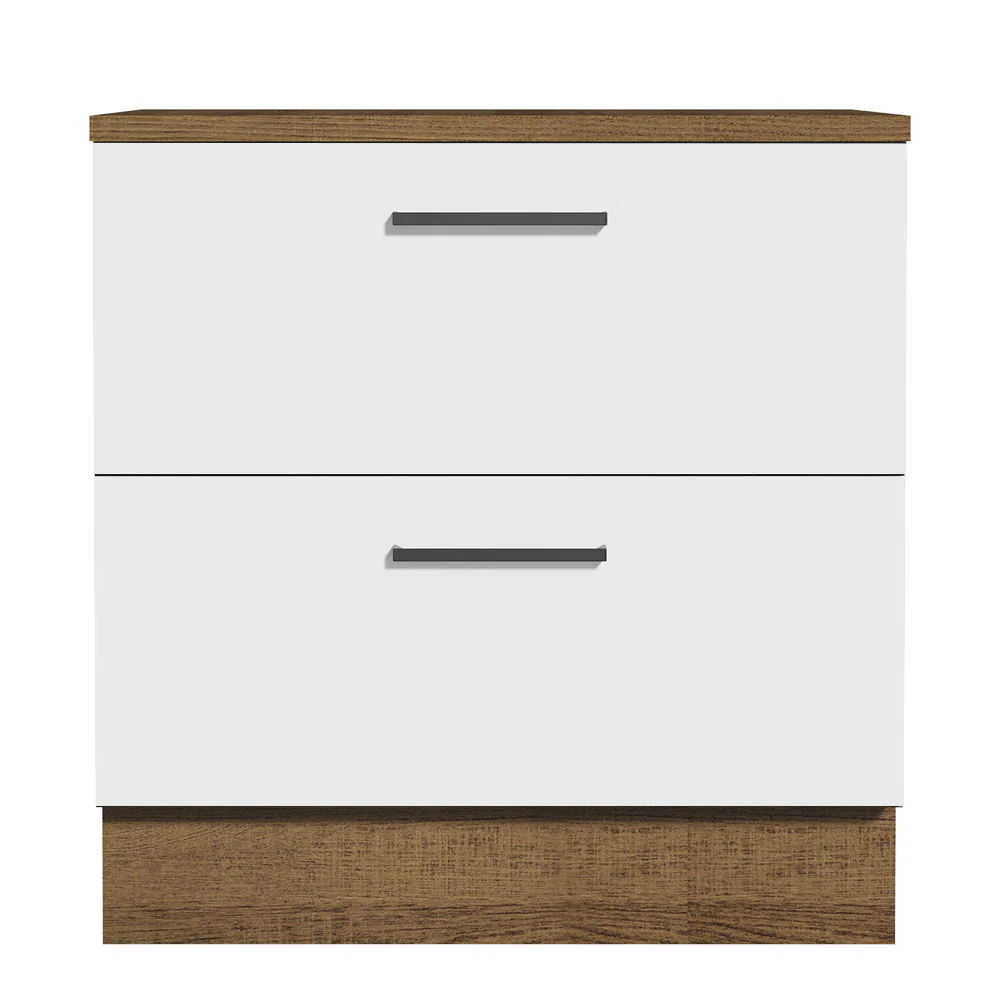 Balcão 80 cm 2 Gavetas Rustic/Branco Agata Madesa - Image 5