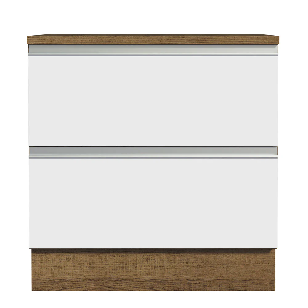 Balcão 80 cm 2 Gavetas Rustic/Branco Glamy Madesa - Image 5