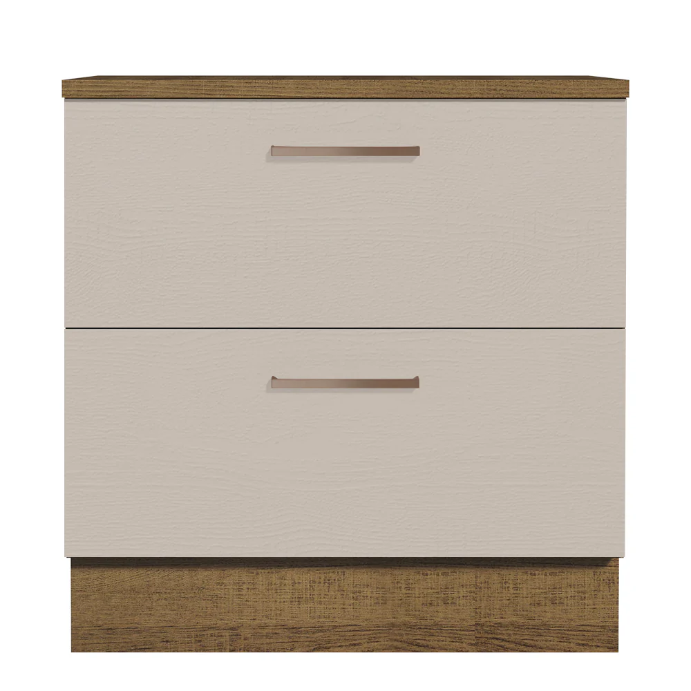 Balcão 80 cm 2 Gavetas Rustic/Crema Agata Madesa - Image 5