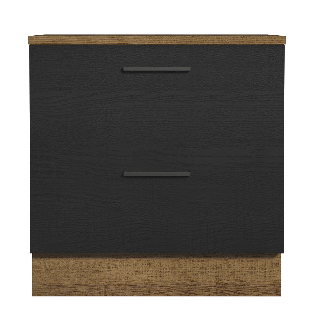 Balcão 80 cm 2 Gavetas Rustic/Preto Agata Madesa - Image 5