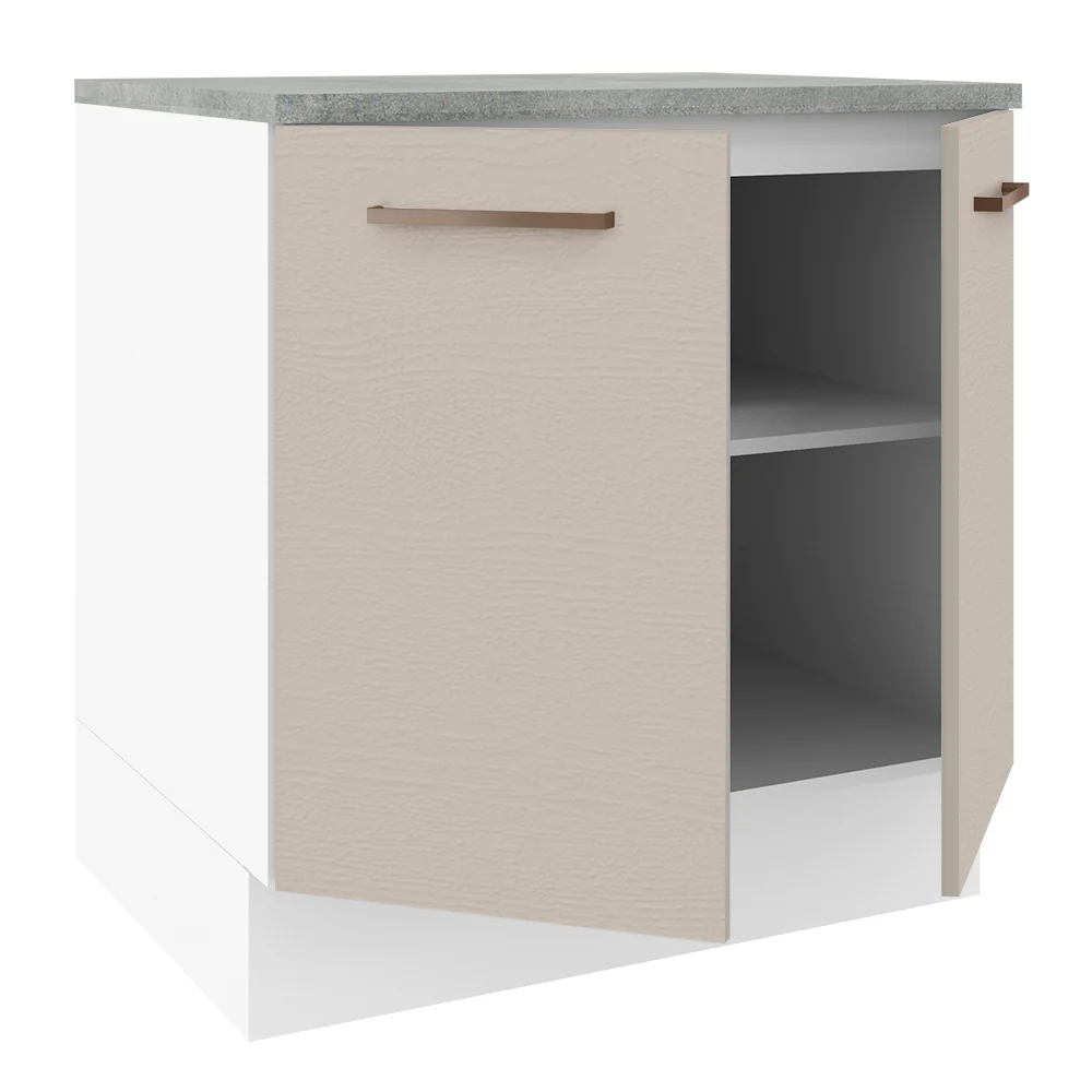 Balcão 80 cm 2 Portas Branco/Crema Agata Madesa - Image 4